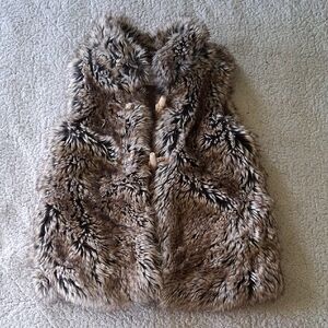 Zara Kids Faux Fur Vest - Brown